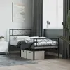 Image de vidaXL Cadre de lit métal sans matelas avec pied de lit noir 107x203cm