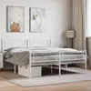 Image de vidaXL Cadre de lit métal sans matelas et pied de lit blanc 120x200 cm
