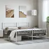 Image de vidaXL Cadre de lit métal sans matelas et pied de lit blanc 183x213 cm