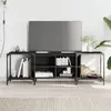 Image de vidaXL Meuble TV Noir 153x37x50 cm - Bois d'ingénierie