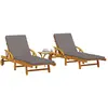 Image de vidaXL Chaises longues avec table en acacia