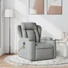 Image de vidaXL Fauteuil de massage inclinable - Gris clair Tissu