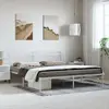 Image de vidaXL Cadre de lit métal sans matelas et tête de lit blanc 193x203 cm