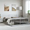 Image de vidaXL Cadre de lit métal sans matelas et pied de lit blanc 193x203 cm
