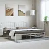 Image de vidaXL Cadre de lit métal sans matelas et tête de lit blanc 183x213 cm