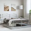 Image de vidaXL Cadre de lit métal sans matelas et pied de lit blanc 135x190 cm