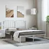 Image de vidaXL Cadre de lit métal sans matelas et tête de lit blanc 150x200 cm