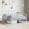 Image de vidaXL Cadre de lit métal sans matelas et pied de lit blanc 120x200 cm
