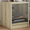 Image de vidaXL Tables de chevet avec portes vitrées - Chêne sonoma
