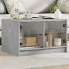 Image de Vidaxl Table basse avec portes en verre - Gris béton