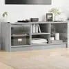 Image de vidaXL Meuble TV avec Portes Vitrées - Gris Béton
