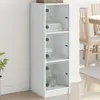 Image de vidaXL Buffet avec portes en verre blanc