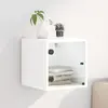 Image de vidaXL Table de Chevet avec Porte en Verre - Blanc