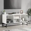 Image de VIDAXL Meuble TV avec portes en verre - Blanc