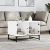 Image de vidaXL Table basse avec portes en verre blanc 68,5x50x50 cm