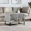 Image de Vidaxl Table basse avec portes en verre - Gris béton