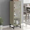 Image de vidaXL Buffet portes en verre Chêne sonoma 35x37x120 cm