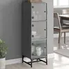 Image de vidaXL Buffet portes verre Sonoma gris