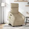 Image de VidaXL Fauteuil de massage inclinable - Crème Tissu