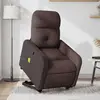 Image de vidaXL Fauteuil de massage - Marron foncé Tissu