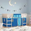 Image de vidaXL Lit mezzanine enfants avec rideaux sans matelas bleu 80x200cm