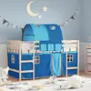 Image de vidaXL Lit mezzanine enfants avec tunnel sans matelas bleu 80x200 cm