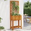 Image de vidaXL Jardinière avec Treillis et Étagère - Bois d'Acacia