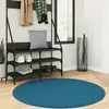 Image de vidaXL Tapis Rond OVIEDO à Poils Courts - Turquoise à  120 cm