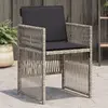 Image de vidaXL Chaises de jardin avec coussins - Gris Clair - Lot de 4