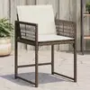 Image de vidaXL Chaises de jardin avec coussins - Résine tressée
