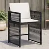 Image de vidaXL Chaises de jardin avec coussins - Noir