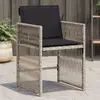 Image de vidaXL Chaises de jardin avec coussins lot de 4 gris clair poly rotin