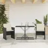 Image de vidaXL Ensemble de bistro 3 pcs - Noir - Résine tressée