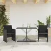 Image de VidaXL Ensemble de bistro 3 pcs - Noir