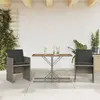 Image de VIDAXL Ensemble de bistro 3 pcs - Gris Résine Tressée