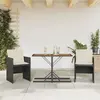 Image de VIDAXL Ensemble de bistro 3 pcs - Noir Résine Tressée