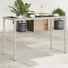 Image de VIDAXL Table de jardin 115x54x74 cm - Résine tressée/verre gris