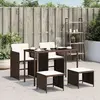 Image de vidaXL Ensemble à manger de jardin (5 pcs) - Coussins marron