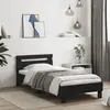Image de vidaXL Cadre de lit sans matelas avec tête de lit noir 90x200 cm
