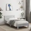 Image de vidaXL Cadre de lit sans matelas avec tête de lit gris béton 75x190 cm