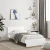 Image de vidaXL Cadre de lit sans matelas avec tête de lit blanc 100x200 cm