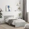 Image de vidaXL Cadre de lit sans matelas avec tête de lit gris béton 100x200cm