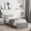 Image de vidaXL Cadre de lit sans matelas avec tête de lit gris béton 90x190 cm