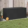 Image de vidaXL Boîte rangement jardin avec roues - Noir