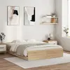 Image de vidaXL Cadre de lit avec tiroirs sans matelas chêne sonoma 150x200 cm