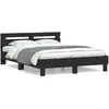 Image de vidaXL Cadre de lit sans matelas noir 140x190 cm