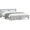 Image de vidaXL Cadre de lit sans matelas gris béton 140x190 cm