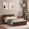 Image de vidaXL Cadre de lit sans matelas chêne marron 135x190 cm
