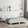 Image de vidaXL Cadre de lit avec LED sans matelas blanc 200x200 cm