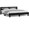 Image de vidaXL Cadre de lit avec LED sans matelas noir 200x200 cm